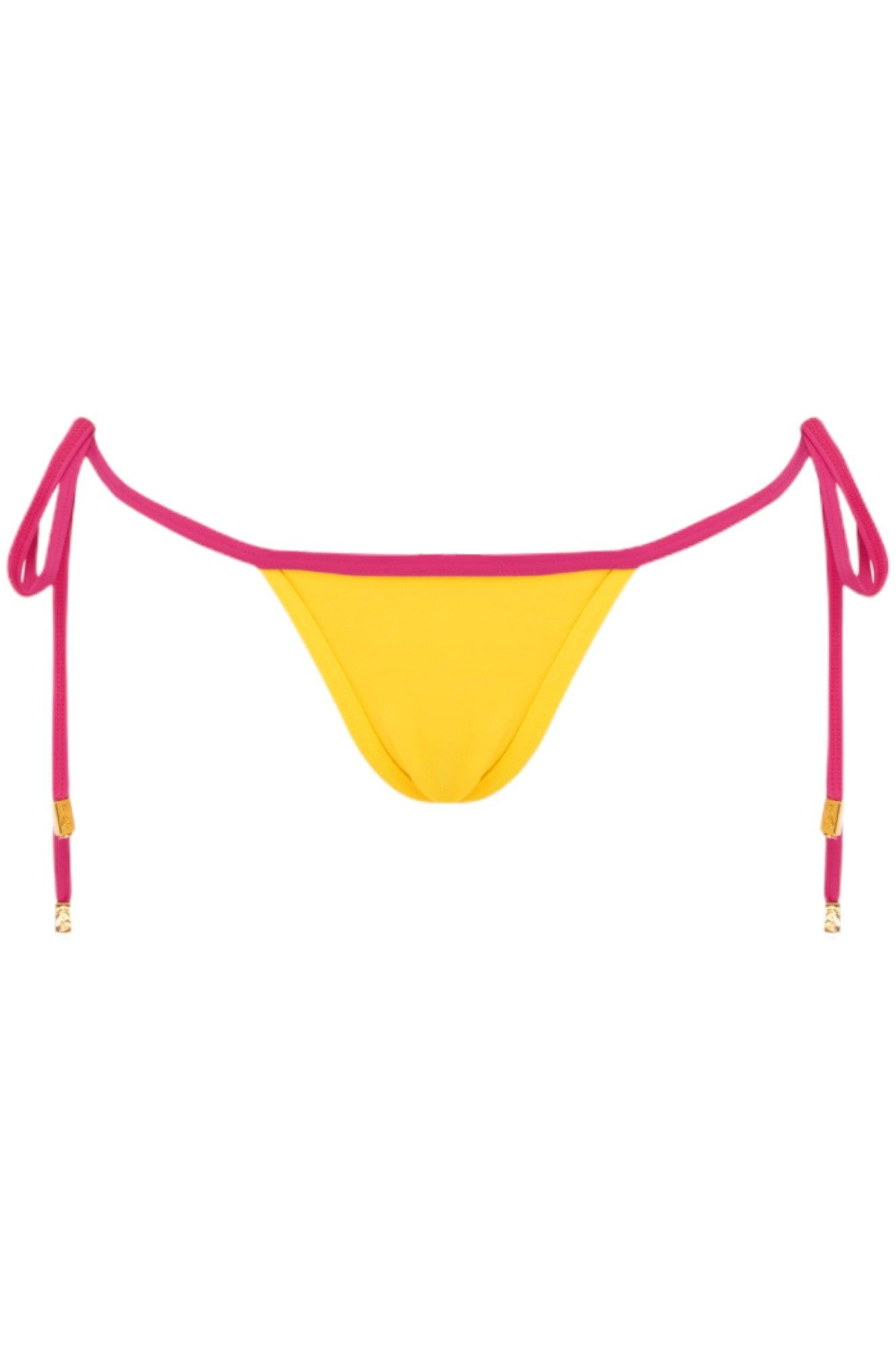 Ipanema Bottom - Yellow/Pink Eco Fabric Brazilian Bikini Bottoms