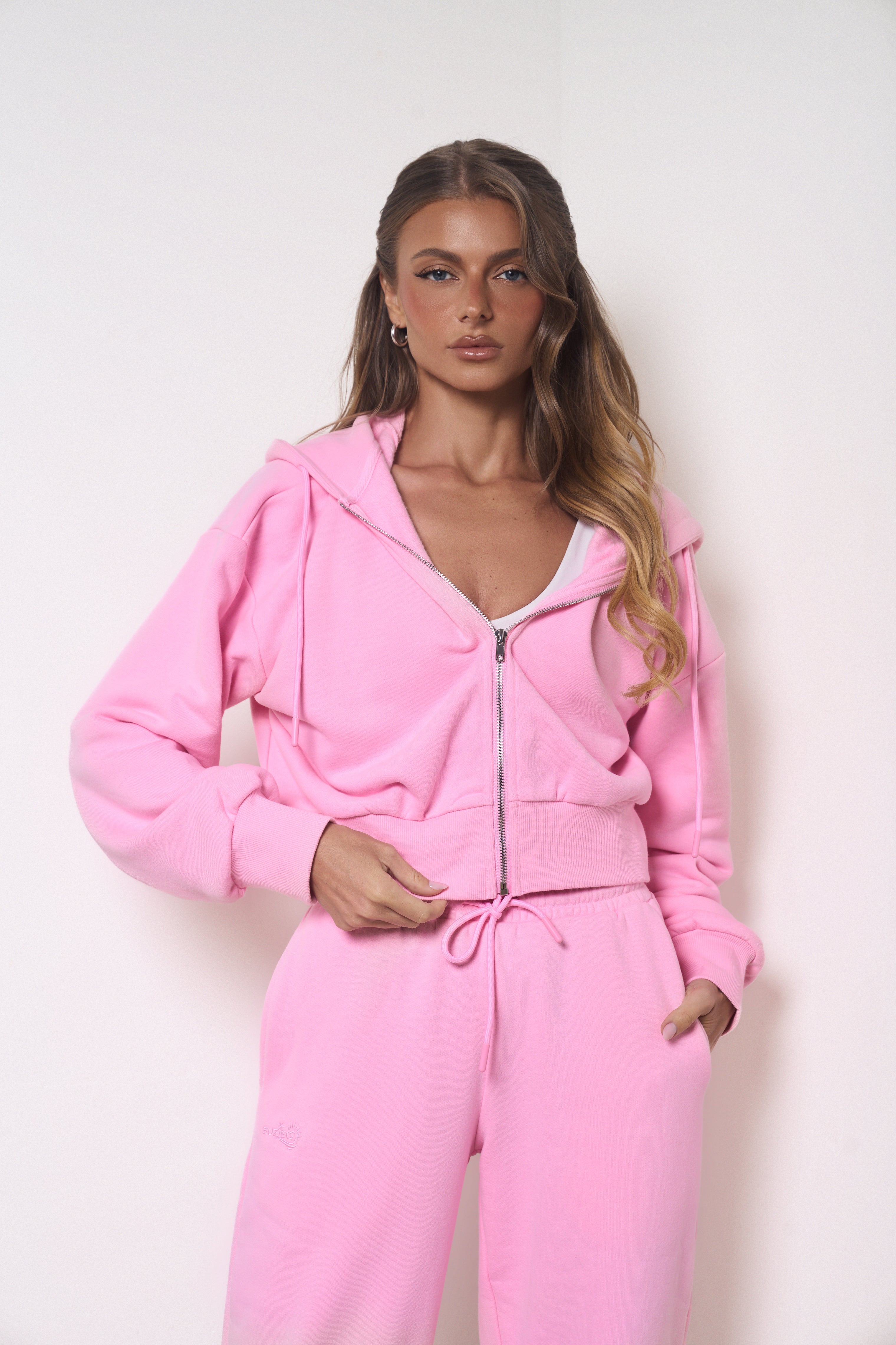 Embrace Zip-Up Hoodie | Cotton Candy Pink