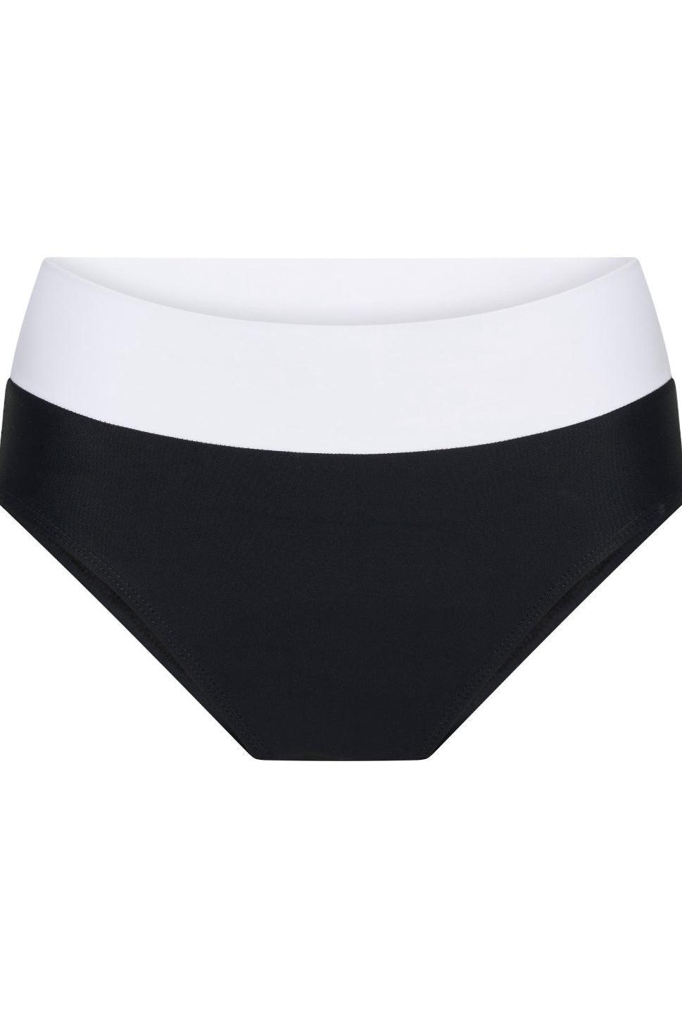New York High Waisted Bikini Bottom - Black/White