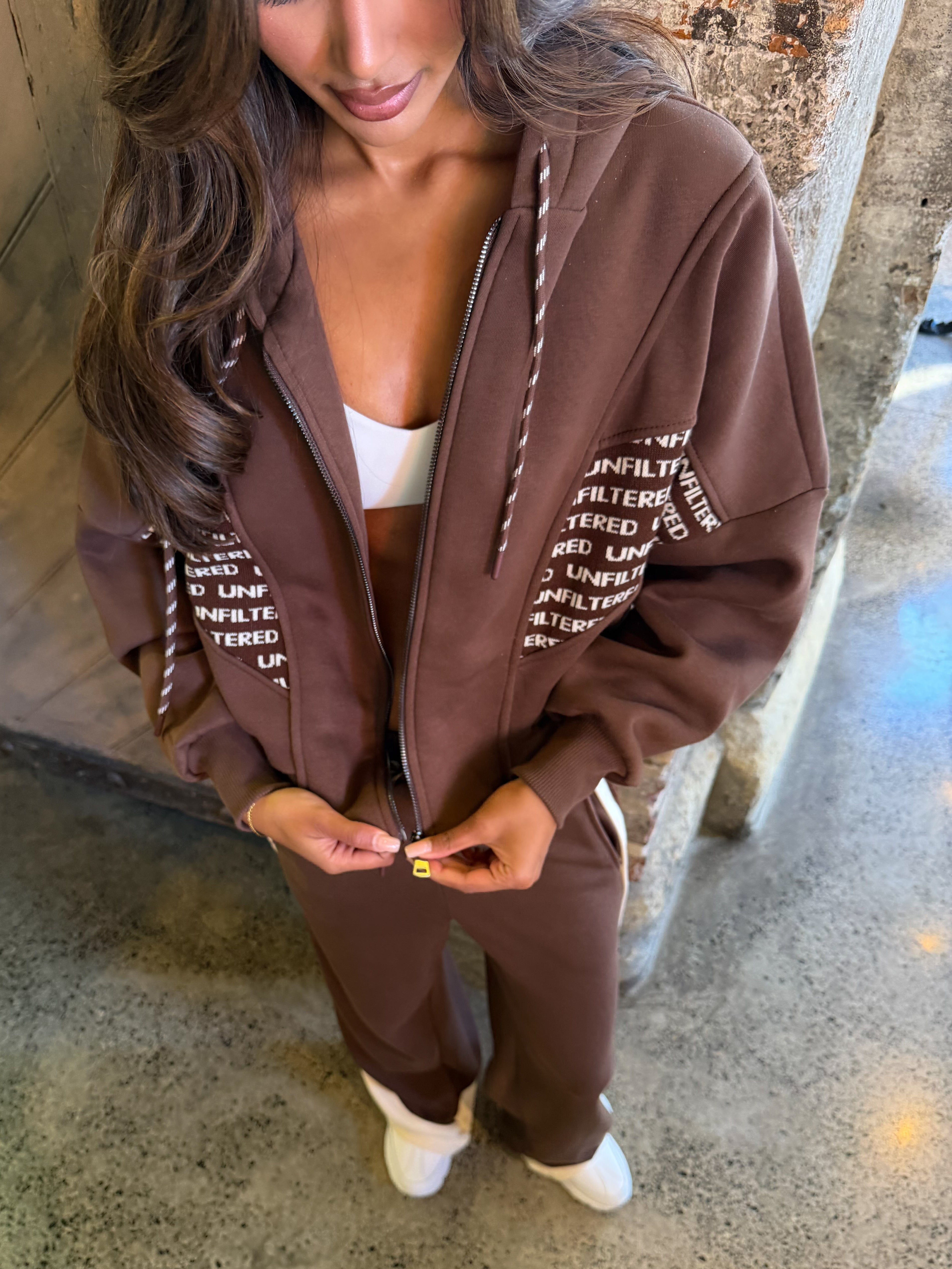 UNFILTERED Zip-Up Hoodie | Chocolate Brown