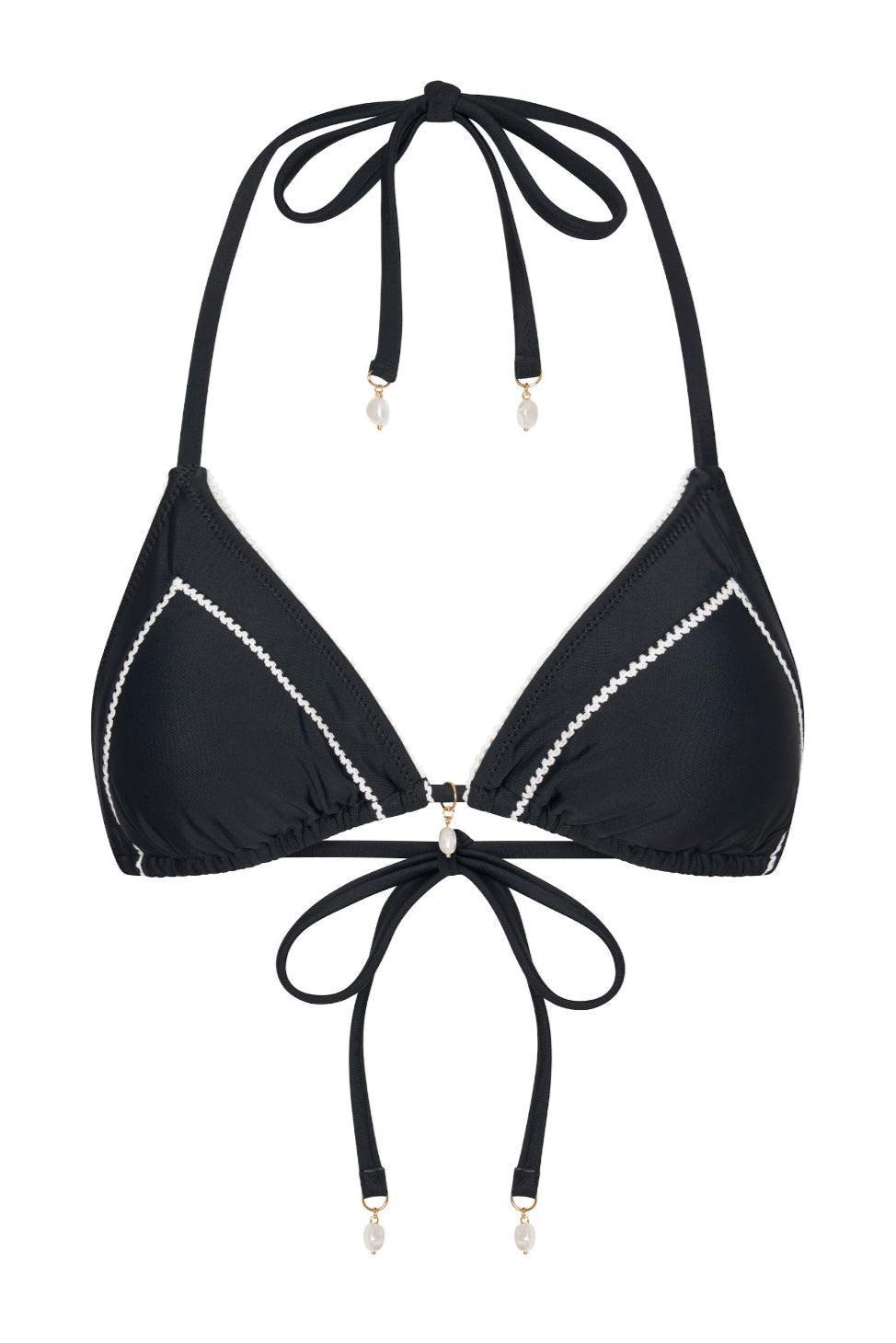 Venice Triangle Bikini Top - Black/White