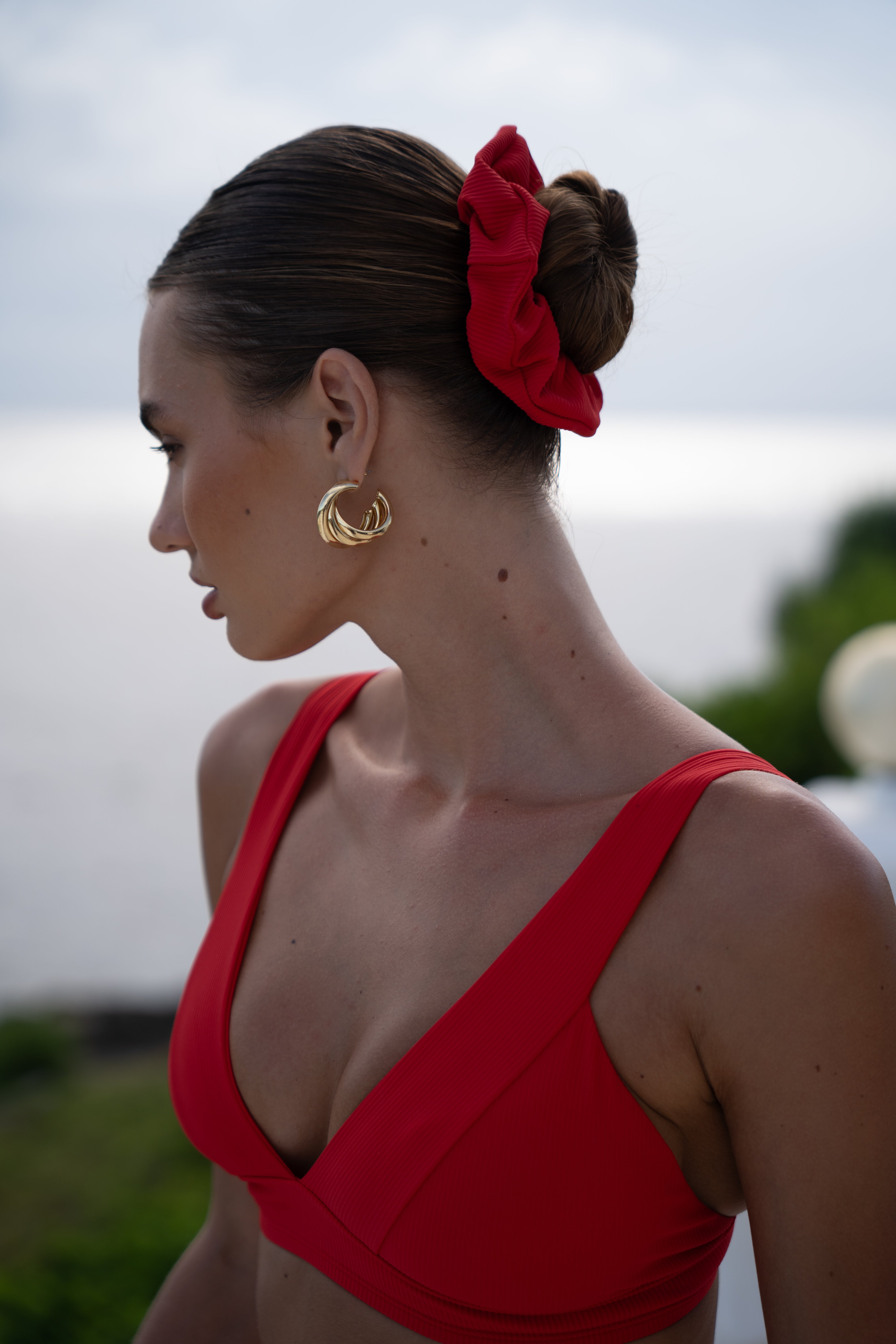 Luxury Hair Scrunchie – Rouge (Red)