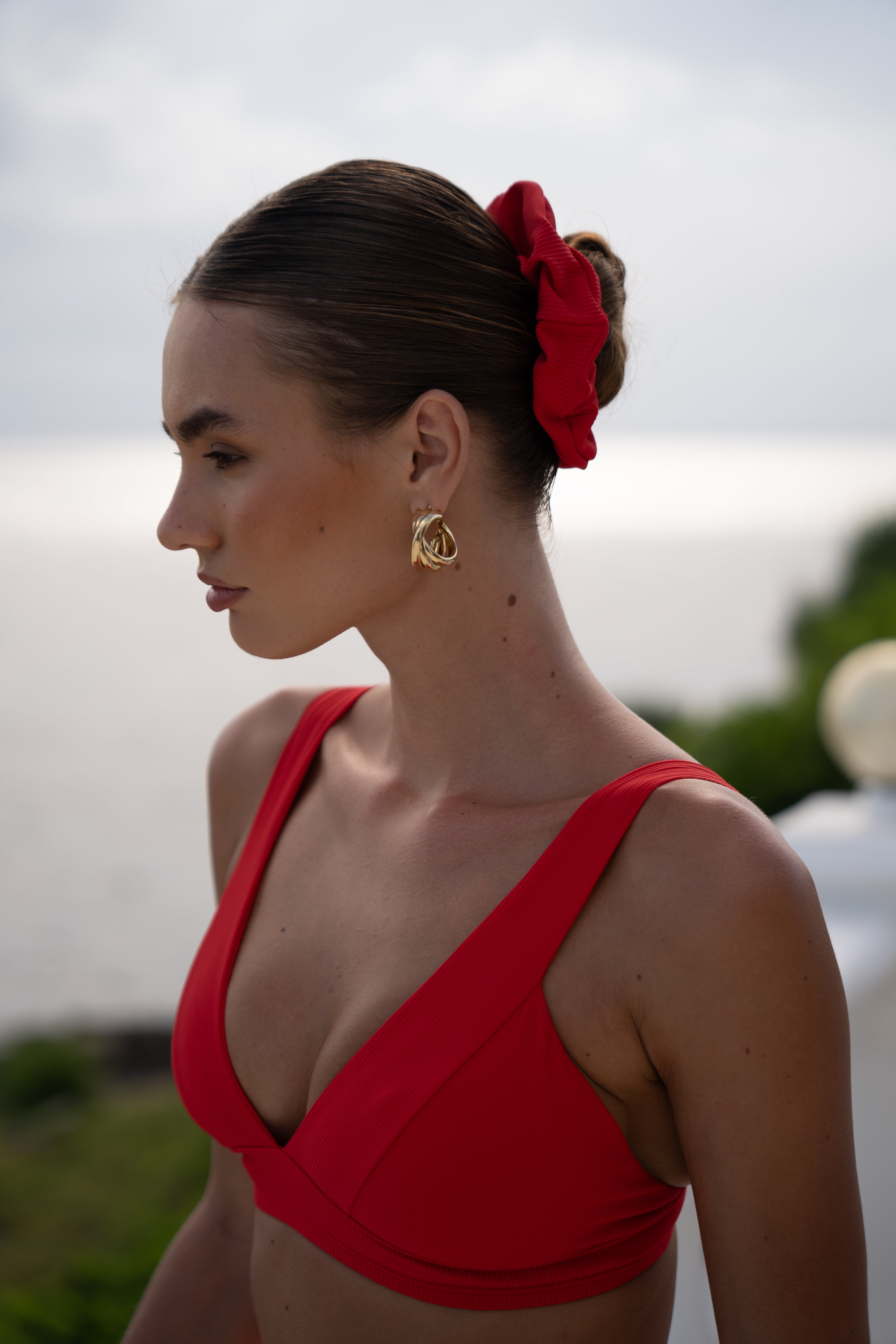 Luxury Hair Scrunchie – Rouge (Red)