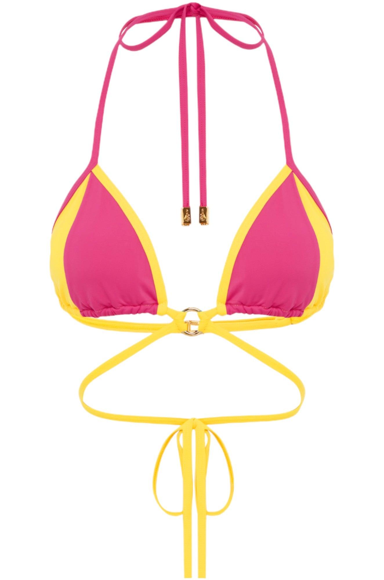 Ipanema Bikini Top - Yellow/Pink