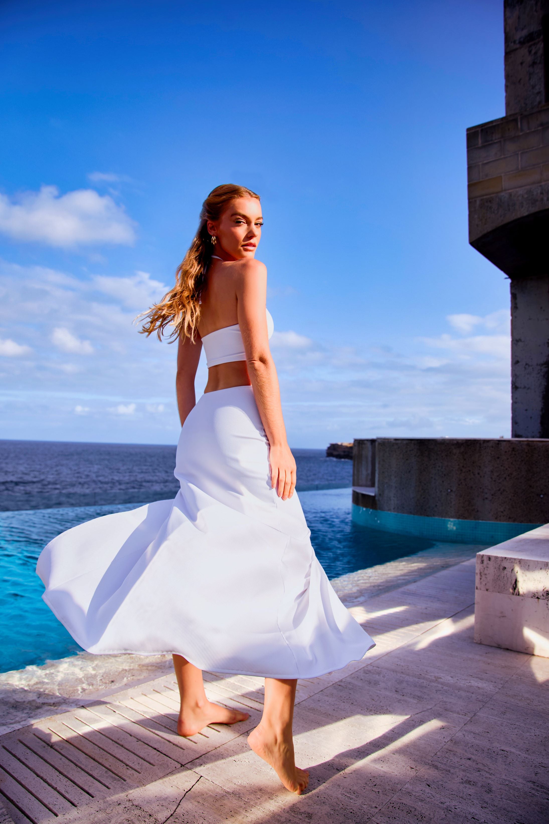 Beverly Cut-Out Maxi Dress - White