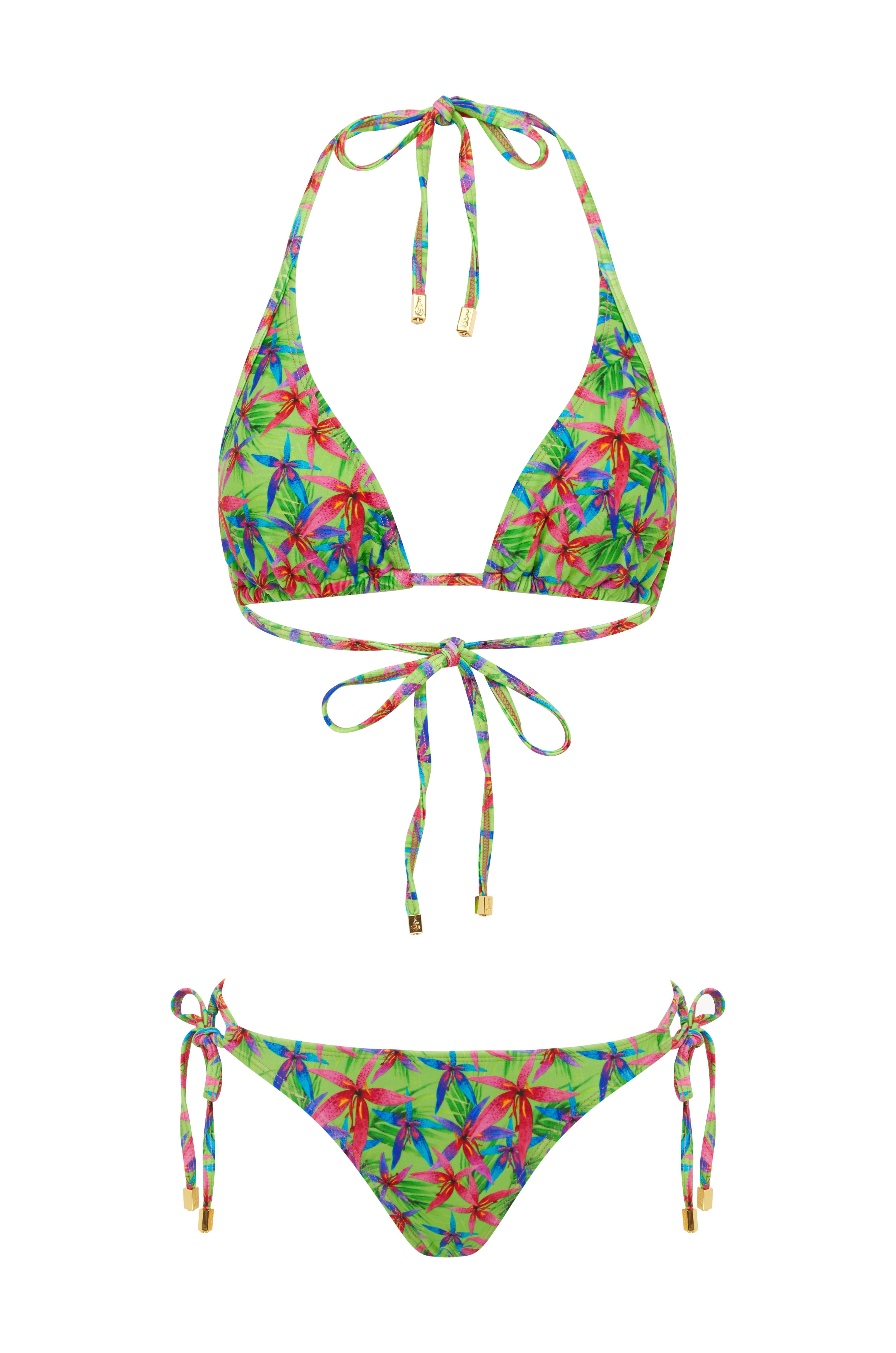 Maui Brazilian Bikini Set - Tropical Green