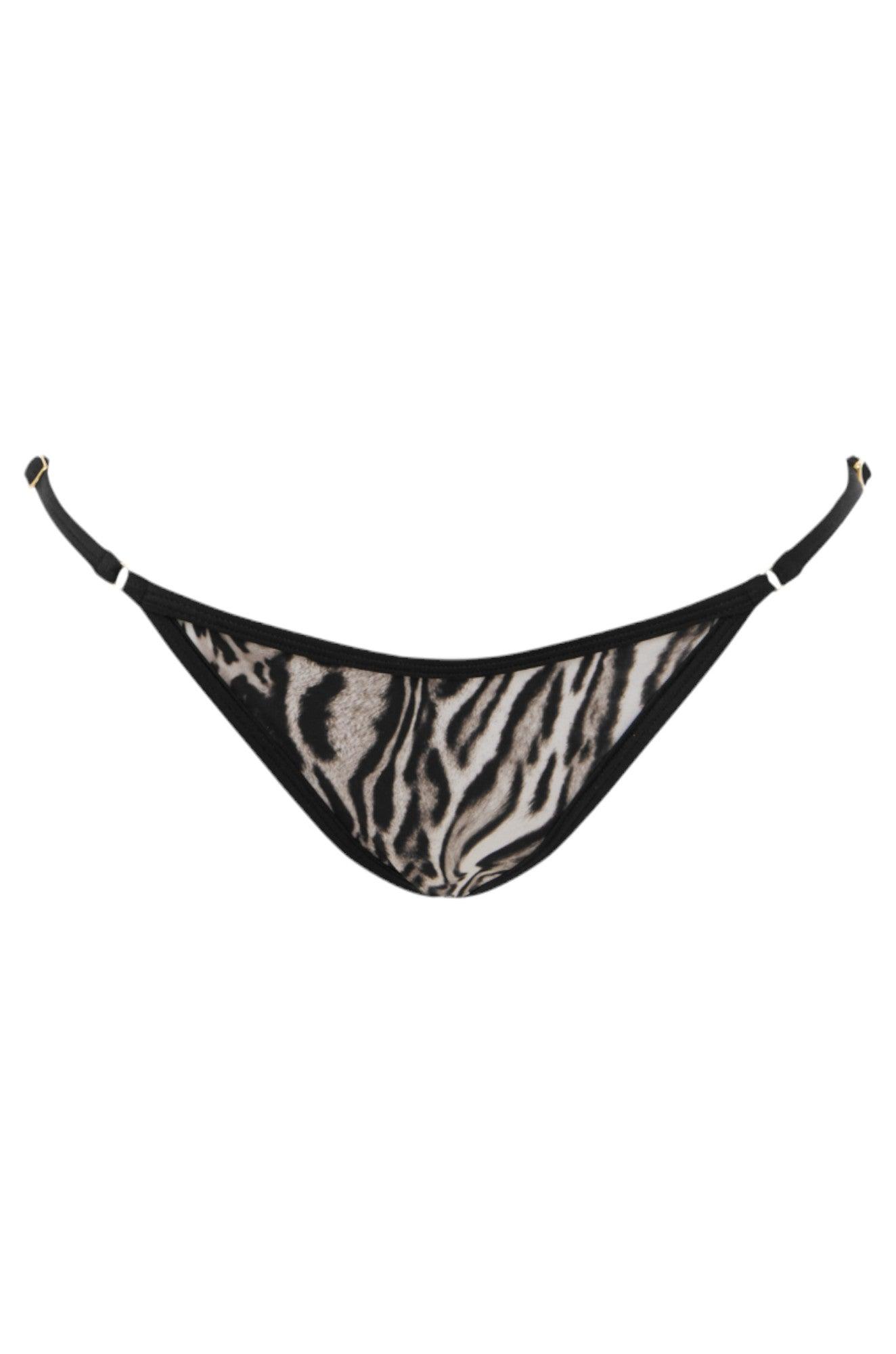 Thong G-string Bikini Bottom White Leopard