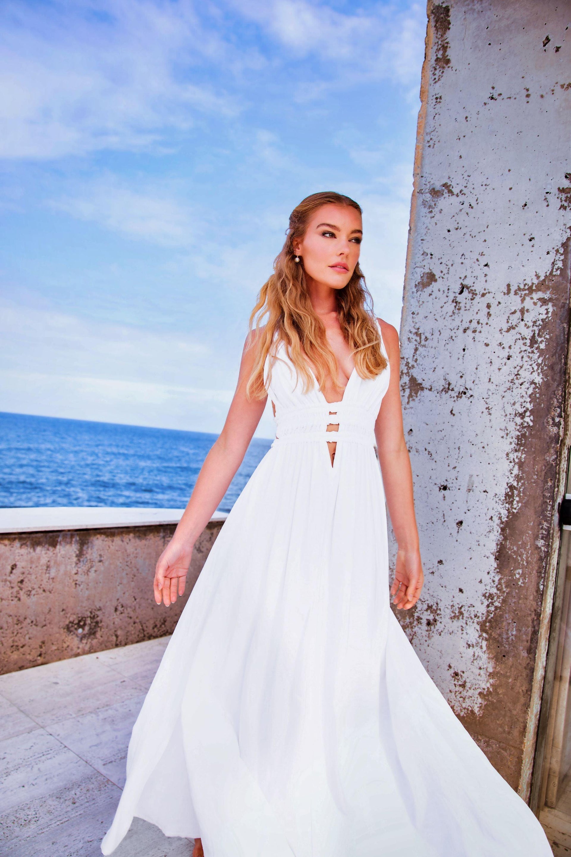 Aphrodite White Maxi Summer Beach Dress