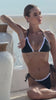 Medium coverage black bikini set triangle top