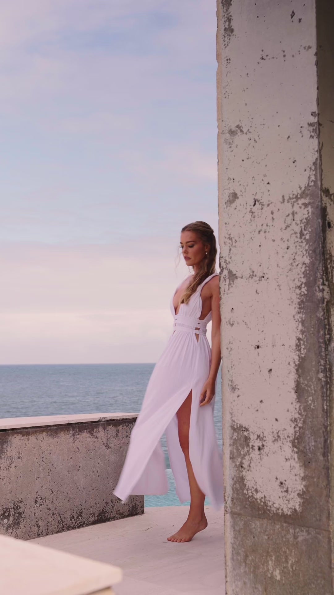 white beach dress near me Cupshe Luna Glow White Midi Dress - White