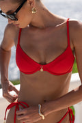 Chérie Underwire Bikini Top – Rouge Red