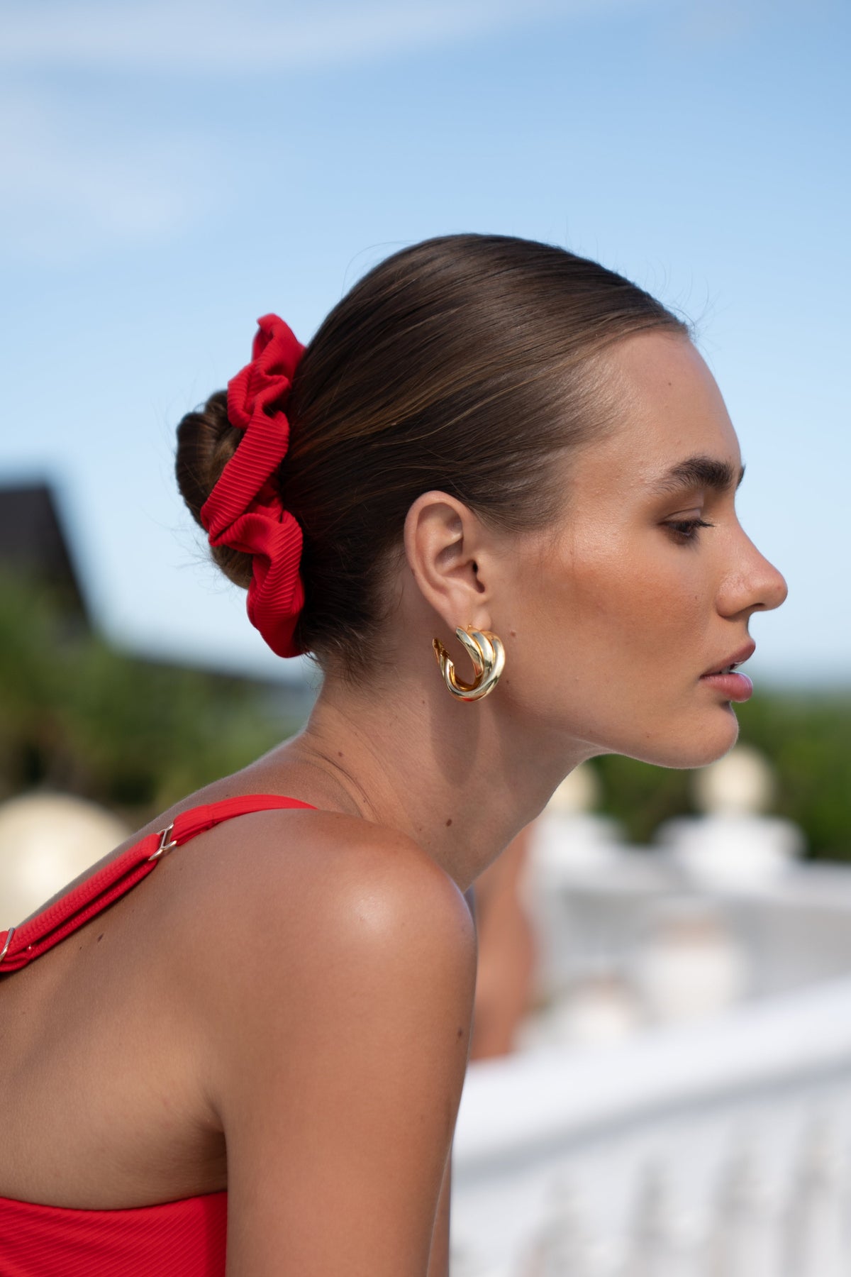 Luxury Hair Scrunchie – Rouge (Red)