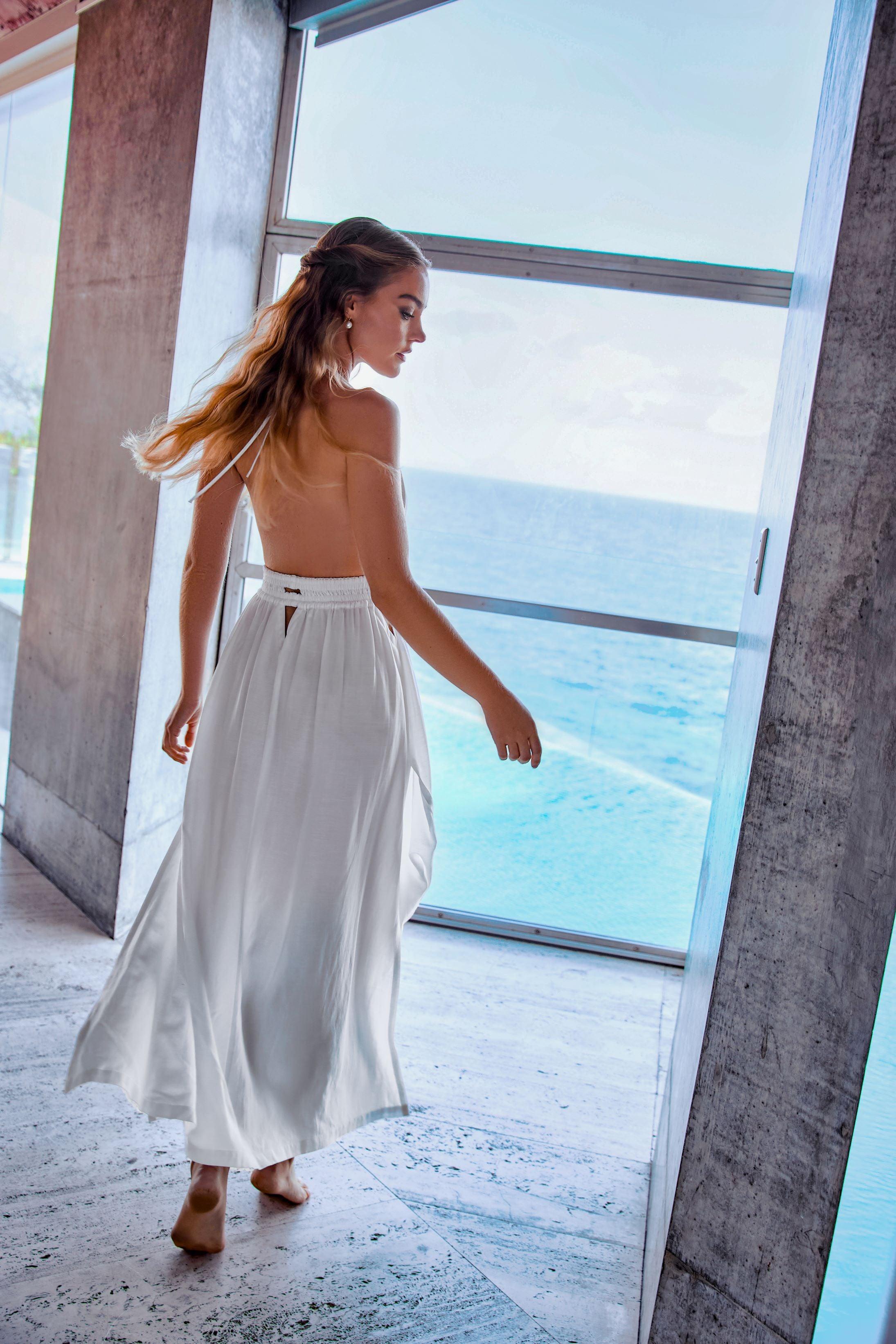 Goddess White Maxi Dress